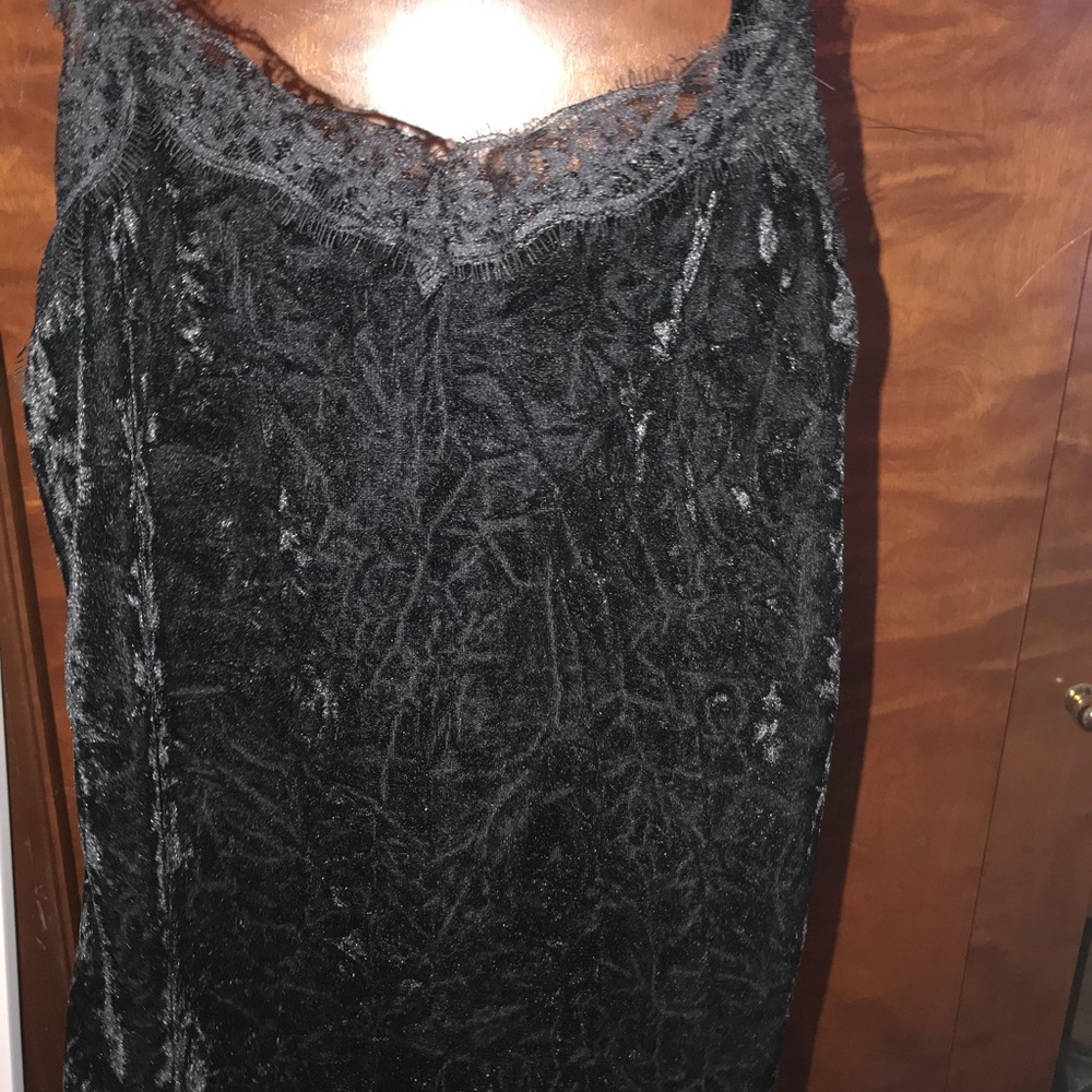 Black velvet laced tank